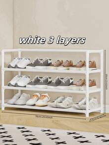 1pc 3-7 Tier Shoe Rack, Easy Assembly Shoe Storage Organizer, Multi-Layer Dust-Proof Shoe Cabinet, Space Saving Shoe Shelf For Home, Dorm, Rental House, Economic Type - Multicolor - View 10
