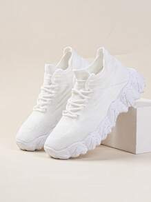 2025 Spring Women's Platform Sneakers, Casual Lace-Up Thick Sole Snow Floral Vulcanized Shoes