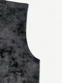 Customized Personalized Photo Watermark Retro Tank Top For Men - Customize Your Own Text And Photos. Suitable For Self-Portraits, Babies, Friends, Idols, Couples, Families, Parties, Schools, Sports, Pets, Love Photos, Logos, Business, Company Events, Birthday Gifts, Holiday Gifts, Party Gifts, Wedding Gifts, Friend Gifts, Anniversary Gifts - Black - View 8