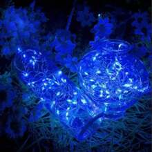 1 pièce 50/100/200/300 LED Guirlande solaire de fées d'extérieur, 8 modes de fil de cuivre LED, guirlande lumineuse de décoration de jardin pour fête