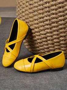 1 paio di scarpe da principessa con punta tonda in morbida pelle color borgogna, rosso, verde e giallo per la scuola o le esibizioni, graziose e alla moda, con platform