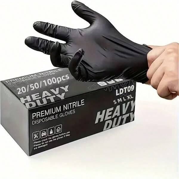 10/20/30/50/60/100pcs Black Disposable Composite Nitrile Gloves, Powder-Free, Latex-Free, Disposable Gloves For Household Use, Suitable For Cleaning, Household Gloves