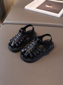 1 双夏季新款幼儿女童凉鞋韩版公主软底罗马沙滩鞋 - 黑色 - 查看 2
