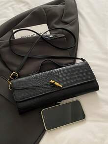 1 Chiếc Túi Xách Nữ Thời Trang Cổ Điển Đa Năng Phong Cách Đi Làm Hàng Ngày Màu Trơn Họa Tiết Cá Sấu Da PU Dây Dài Kiểu Lật Túi Xách Tay Phù Hợp Cho Việc Đi Làm Hàng Ngày & Phối Quần Áo Hàng Ngày Và Làm Quà Tặng Cho Bạn Bè - Nhiều màu - Xem 7