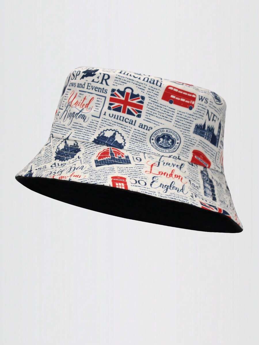 1 件女士双面做旧渔夫帽，户外旅行度假帽，复古休闲运动时尚沙滩遮阳帽，夏季防紫外线，日常穿着