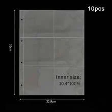 Álbum de fotos A4 transparente, 10 piezas, recarga de páginas, Protector de archivos, 4/11 agujeros, 6 * 4, 8 * 10, 4/11, carpeta de anillas, fototarjetas, tarjetas postales, cuaderno OLGX - 4 agujeros - 1 bolsillo 10 piezas - Ver 3