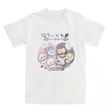 Chiikawas Japanese Manga Cute Cartoon Y2K T Shirt Beach Japan Mniniso Streetwear T Shirts Cotton Novelty Tshirt For Male Tees - trắng - Xem 1