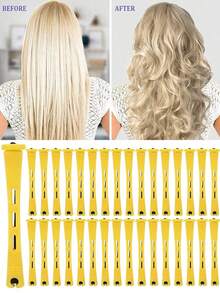 50pcs Crimping Iron Set - Create Natural Waves And Curls - Suitable For DIY Hairstyling On Long, Medium And Short Hair, Hair Rollers, Heatless Curls, Hair Curler, Hair Products And Accessories For Barber Salon Beauty Travel Essentials,Back To School,Travel Holiday Essentials,Hair Accessories For Women,Hair Curlers,Curly Hair Brush,Rollers,Curly Hair Products,Curler,Rollers For Hair,Hair Curl,Curly Hair Tools,Hair Roller,Curly Hair,Heatless Curl,Heatless Curls,Hair Curler,Barber,Hair Tools,Hair Products,Hair Curlers,Barber Accessories,Travel,Rollers,Hair Stuff,Hair Accessories,Curly Hair Products,Curler,Rollers For Hair,Hairdressing Equipment,Hair Curl,Curly Hair Tools,Hair Roller,Christmas,Barbershop,Hair Curling Iron, Barber Accessories, Hair Accessories, Curling Iron, Hairdressing,Heatless Waves,Travel Essentials,Hairstyle,Hairdressing - Yellow - View 5