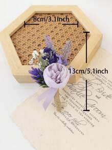 1 Pc Lavender Purple Boutonniere For Men, Groom And Best Man Boutonnieres With Artificial Flower, For Wedding Ceremony Anniversary, Formal Dinner Party, Boho Wedding(Lavender,Pink,White)