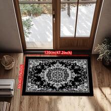 1 件复古波西米亚黑白图案门垫，多功能室内入口垫，可机洗快干，吸水防滑，适用于浴室、厨房、客厅、卧室、办公室等