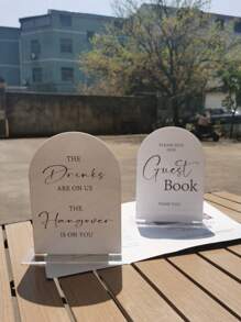 1pc Arch Acrylic Signs With Stand For Reception,Wedding And Party Event,Christmas