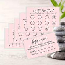 48pcs 3.5 X 2 Inch Business Recommendation & Loyalty Discount Cards, Pastel Pink Design,Back To School,School Supplies - 48 Pieces/pack - View 4