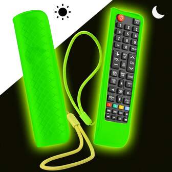 1 件智能电视遥控器保护套，适用于 BN59-01199F、BN59-01301A、BN59-01315A 型号，硅胶防滑套通用替换套，带挂绳，夜光，多种颜色可选