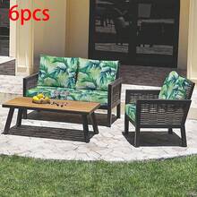 2/4/6 件弹力露台坐垫套，适合户外沙发套、可洗露台家具椅套 - 綠色 - 查看 11