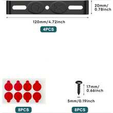 Soportes para placas de matrícula europeas, 4 piezas, diseño de ajuste a presión con tapa roja y tornillos, se adapta a placas de matrícula rusas de 52 cm x 11 cm, material plástico, sujeta la placa de matrícula de forma segura | Marcos para placas de matrícula de ajuste a presión | Marcos de plástico