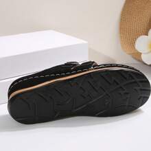 Women's Embroidered Platform Thick Bottom Wedge Heeled Hollow Out Casual Sandals