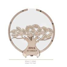 1Pc Wooden Graduation Season Signature Tree Tray, Wedding Sign-In Desk, Tree-Shaped Droplets On The Guest Message Book, Wedding Guest Book, Newborn Witness Signature Book, Creative Willow Leaf-Shaped Wedding Card Box Desktop Message Book Birthday Party Sign-In Board (With Display Stand And 30 Wooden Leaves)