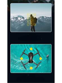 Drone SY16 con cámara Dual HD1080P de cuatro ejes vehículo aéreo no tripulado juguete eléctrico cuadricóptero plegable Avión de Control remoto Jugueted Dron - Negro - Ver 6