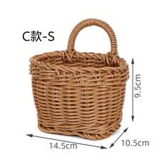 1/3 Stücke Wandaufhänge Korb Set, verschiedene Stile verfügbar, gewebte Plastik-Rattan-ähnliche an der Wand montierte Organizer Körbe, handgefertigte Hängecontainer für Küche, Ingwer Knoblauch Obst Blumen, Mehrzweck Aufbewahrungsregale, perfekt als Geschenk zu Weihnachten/Halloween