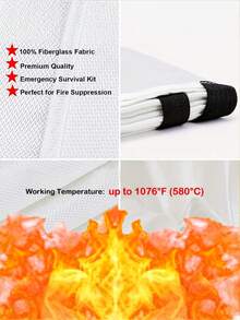 1件/2件装防火毯 - 应急阻燃毯，39.37英寸 x 39.37英寸 - 玻璃纤维灭火毯，适用于厨房、家庭、学校、壁炉、烧烤架、车辆、办公室和仓库，配有挂钩