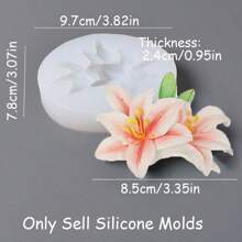 1 pieza Molde de silicona con forma de flor de lirio freesia 3D, moldes hermosos de lirios del valle para decoración DIY con resina y arcilla polimérica, jabón, velas aromáticas, cera de aromaterapia, yeso, gotas, joyería
