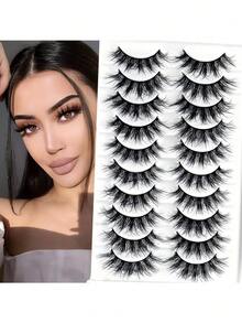 10/8 对自然假睫毛蓬松水貂假睫毛 5D 卷曲 16 毫米纤细猫眼睫毛浓密睫毛延长套装 - 非常适合日常使用 假睫毛、睫毛、睫毛、假睫毛 - 自然纖長款 - 查看 13