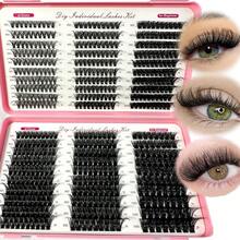 570/640 件独立簇睫毛浓密蓬松延长 30D/100D 混合长度 DIY 簇睫毛，睫毛簇，独立睫毛，睫毛，假睫毛 - 黑色 - 查看 2