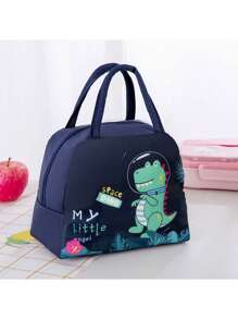 1 pieza Bolsa de almuerzo aislada con diseño de dibujos animados, contenedor térmico de alimentos, bolso impermeable y portátil para la escuela, la oficina, el almacenamiento de maquillaje, la playa, las vacaciones, los viajes, el almuerzo de las damas universitarias, la decoración del hogar, el almacenamiento para fiestas y Navidad