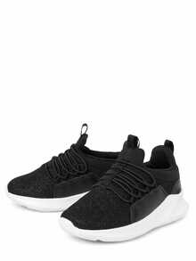 The Children's PLACE Toddler Girls Glitter Running Sneakers Black Sparkle