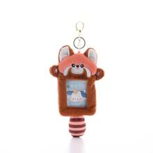 1pc Super Cute Furry Transparent Cartoon Card Holder, Ins Style Cartoon Plush Card Holder, Three Inch Photo Star Card Display Pendant, Multifunctional Id Card, Work Card, Student Card, Teacher Card, Medical Chest Card Available School Supplies,Back To School