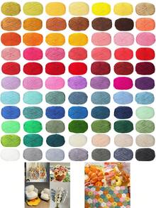 1/3 包 50 克 4 股钩针线，包含 3 毫米钩针 + 记号扣，初学者钩针工具套装，多种优质腈纶线，柔软舒适，适用于钩针编织项目、DIY 手工艺品、围巾、礼品（多种颜色可选）