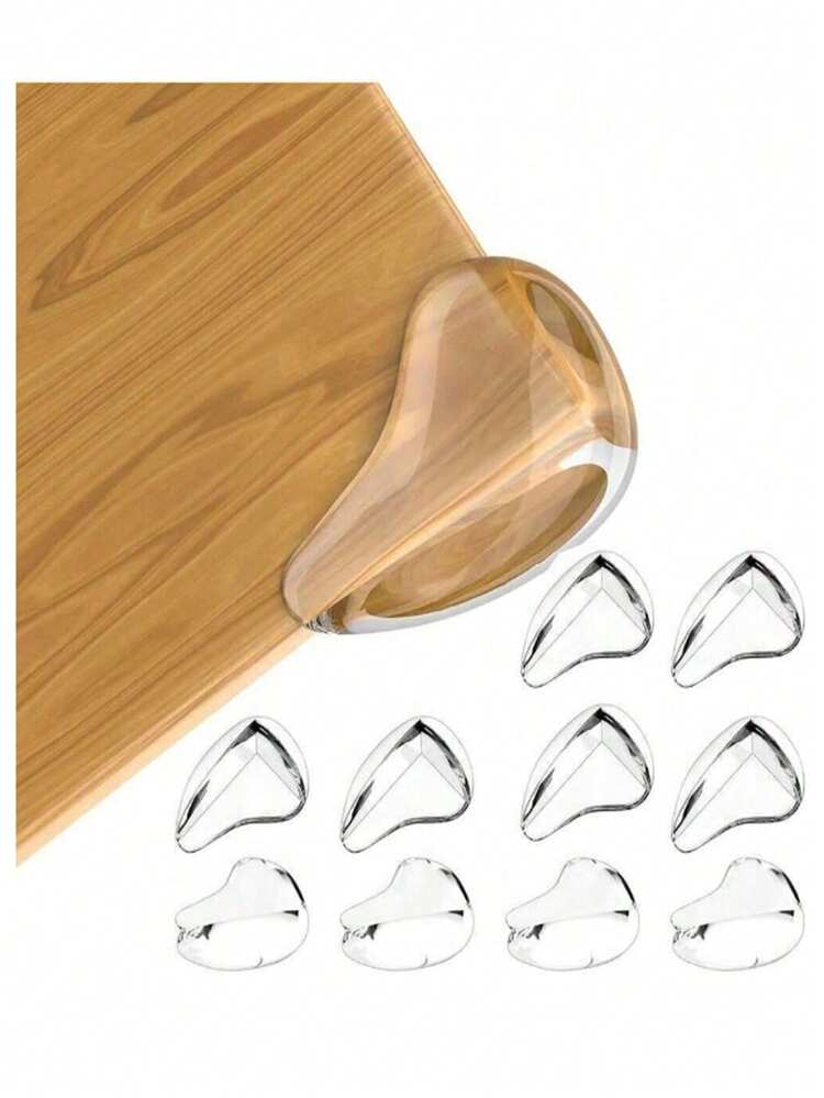 10/20pcs Soft Silicone Table Corner Guards, Window Sill Bumper Transparent Protective Cover, Home Decor - Clear - View 5