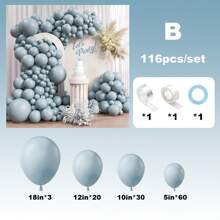 Juego de corona de globos decorativos para fiesta, 10/50/116 piezas, incluye globos de látex de colores rosa, azul, verde, carne y café, adecuado para decorar bodas, compromisos, cumpleaños, ceremonias de graduación, celebraciones y fiestas de aniversario