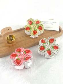 1pc/6pcs Five-Petal Strawberry Flower Hair Clips, Suitable For Women's Daily, Casual, Party, Commuting, Vacation - Hair Accessories, The Best Gift Choice For Celebrating Holidays, Birthdays, Anniversaries Or Graduations For Girlfriends, Mothers