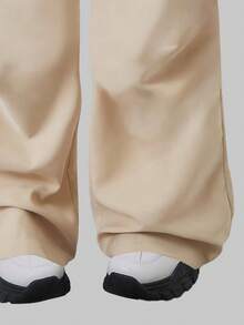 全新休闲街头潮流青年套装，圆领字母印花T恤+工装裤 - 杏色 - 查看 6