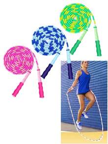 1 件/2025 新款竹节跳绳，初学者运动跳绳，成人软橡胶健身跳绳，分段式可调节设计，适合锻炼训练，毕业和生日的绝佳礼物，健身房配件，运动，健身房，家庭锻炼，跳绳，跳绳，跳绳