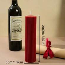 奢华法式复古圆柱形香氛蜡烛 - 无烟香薰，适用于家居装饰、婚礼、婚宴布置、派对及浪漫氛围 | 拍照道具、礼品创意、优质大豆蜡烛、圣诞装饰、房间装饰、圣诞礼物 - 紅色 - 查看 11