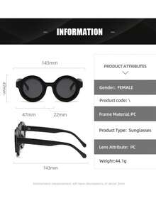 4/3/1 件 2025 新款个性复古圆框时尚眼镜，女士金属双环大框眼镜，户外派对嘻哈情侣趣味日常佩戴时尚眼镜，送给她作为情人节节日礼物。 - 彩色 - 查看 9