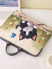 Cat Print Laptop Sleeve, Laptop Bag, Accessories, Soft Laptop Sleeve, Soft Laptop Case, Laptop Bag, Tablet Leather Case, Laptop Zipper Sleeve, School, Business, Office - Multicolor - View 3