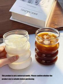 1/4 件 14 盎司厚冰咖啡玻璃杯套装，冷萃拿铁杯，鸡尾酒杯，啤酒杯，非常适合盛放水、苏打水、茶、礼物 - 圈圈杯 - 查看 3