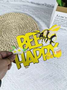 Wooden Table Decorations Independence Day Harvest Bee Festival Bee Letter Window Decorations Cartoon Ornaments Creative Desktop Dress Up,Welcome Letter Signs Wooden Table Centerpieces, Bee Themed Party Supplies Home Table Decorations For Decorating Your Tiered Trays, Kitchen, Tables, Shelves, Window Sills, Or Any Bee-Themed Area Of Your Home - Yellow - View 16