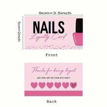 50 Stück/Pack Visitenkarten für Nagelpflege, kleine Unternehmen Nagelpflegevisitenkarten, Schulanfang, Schulmaterial
