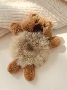 1/2/3pc(S) Cute Frog & Cat Plush Hair Scrunchies For Women, Suitable For Everyday Use In Autumn/Winter - Multicolor - View 18