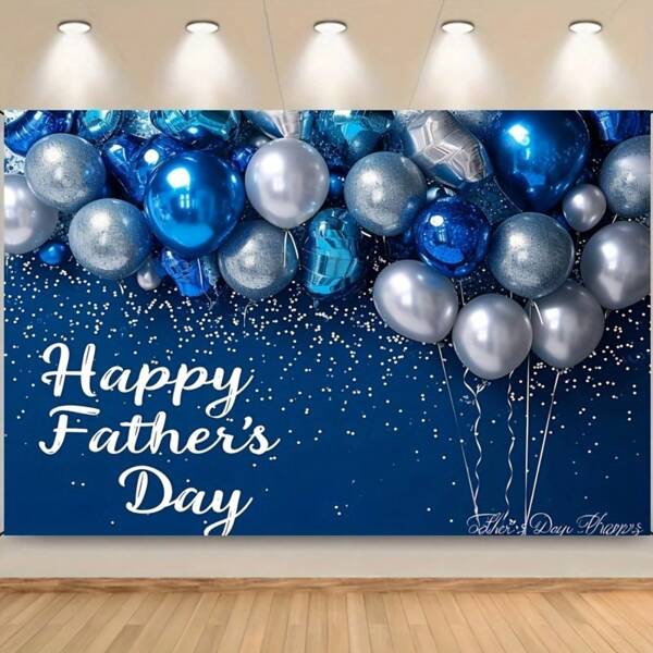 1 Happy Father's Day Polyester Banner - No Need For Electricity, Versatile Party Wall Decoration For Birthdays, Anniversaries, And Bachelor Parties - Father's Day Celebration Photo Props