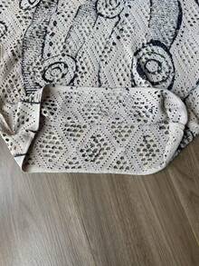 女士 3D 绘画镂空 V 领宽松休闲针织毛衣