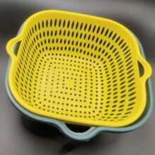 Large Capacity Household Plastic Draining Basket Set - Multicolor - View 2