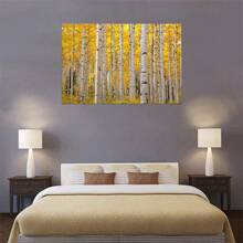 Aspen Trees In Colorado On A Beautiful Fall Day Poster Framed Wall Art - 1 Poster Artwork Canvas Print - Home Living Room Office Cafe Wall Decor, Perfect Gift And Home Decor, Ready To Hang