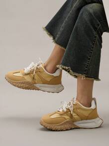 Neue Rundkappen-Schuhe mit komfortabler dicker Sohle und rutschfester Sohle, geeignet für Laufen, Sport und tägliche Anlässe in allen Jahreszeiten