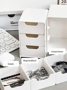 صندوق التخزين المكتبي الصغير، أثاث المكتب، تنظيم المكتب، تخزين المجوهرات والأحمر شفاه والمستحضرات التجميلية، درج للتنظيم