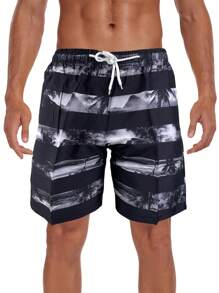 Men's Blue Stripe Board Shorts